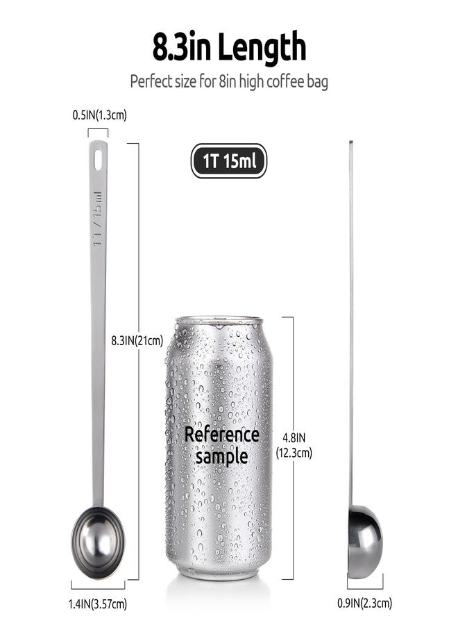 U-Taste Coffee Scoop 1 Tablespoon: 18/8 Stainless Steel Measuring Scooper for Ground Coffee, Bean, Powder, Espresso, 6.9in Long Handle Metal Meaure Spoon for Canister, Jar (1Tbsp/15ml, Silver) - Image 2