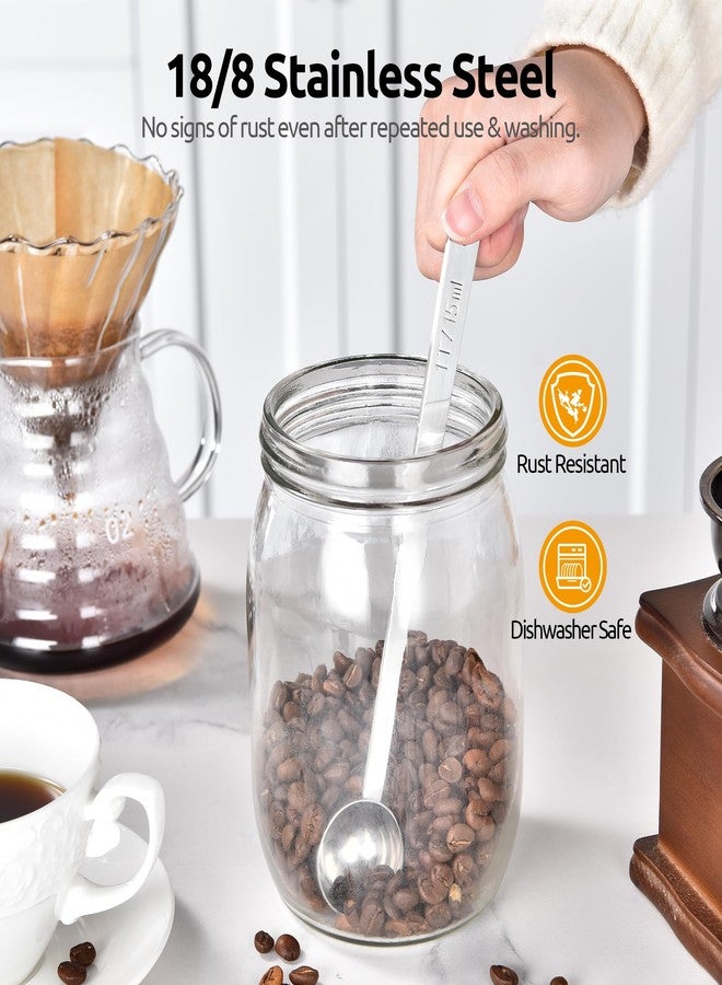 U-Taste Coffee Scoop 1 Tablespoon: 18/8 Stainless Steel Measuring Scooper for Ground Coffee, Bean, Powder, Espresso, 6.9in Long Handle Metal Meaure Spoon for Canister, Jar (1Tbsp/15ml, Silver) - Image 3