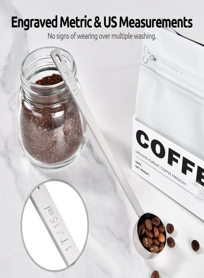 U-Taste Coffee Scoop 1 Tablespoon: 18/8 Stainless Steel Measuring Scooper for Ground Coffee, Bean, Powder, Espresso, 6.9in Long Handle Metal Meaure Spoon for Canister, Jar (1Tbsp/15ml, Silver) - Image 4