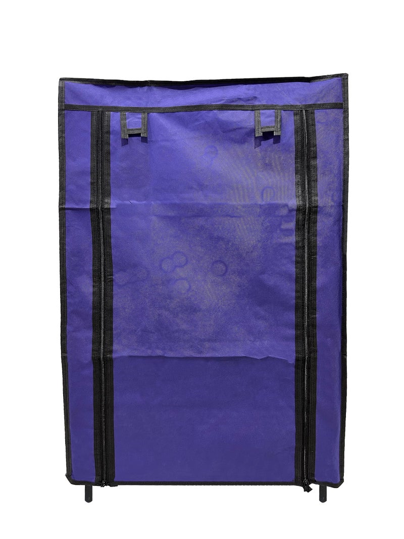 PHILOSHOP Multipurpose Collapsible Conduid Pipe Shoe Rack Wardrobe 5 Layer with Cover Waterproof Dust Resistance (Dark Blue, Metal) - Image 3