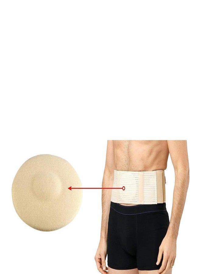 HIRVO Cotton Umbilical Hernia Belt Hernia Support Brace With Hernia Pain Relief For Men (Beige) - Image 1