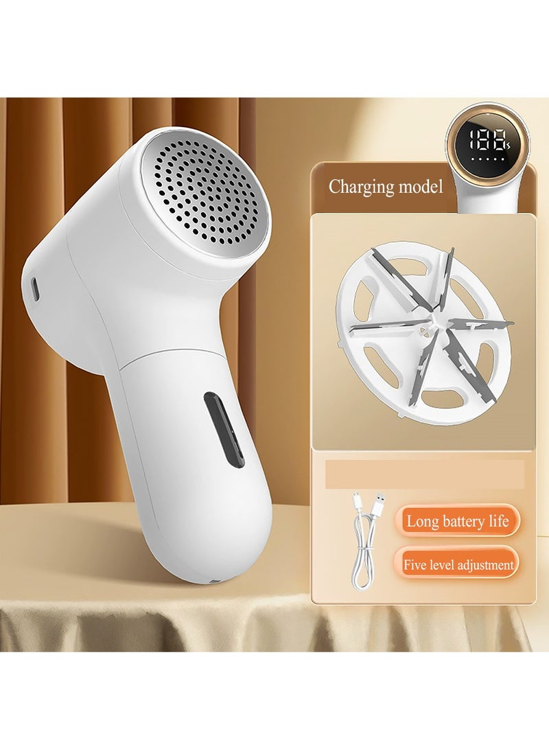 AOLION Fabric Shaver Lint Remover for Clothes Replaceable Blades Electric Lint Shaver with Digital Display 3-Speeds Defuzzer for Removing Fuzz and Pill from Sweater 1200mAh White - Image 2