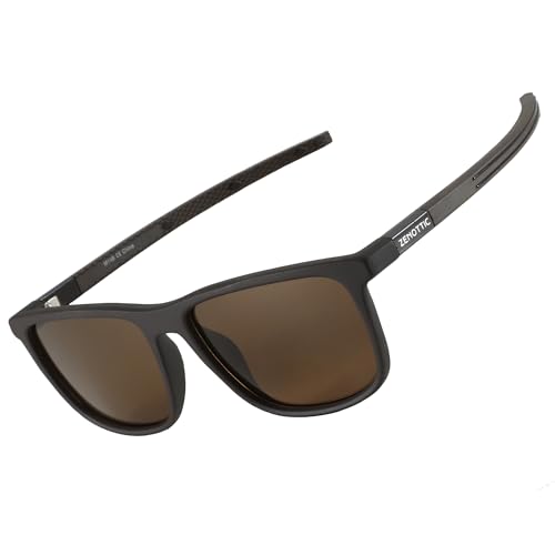 ZENOTTIC Square Polarized Sunglasses for Men - Lightweight TR90 Frame 100% UV Blocking Shades for Driving Fishing Golf Sports Brown - Image 1