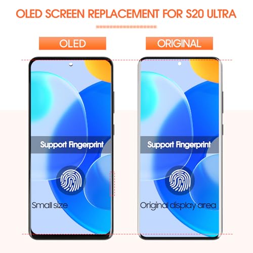 AGCUT OLED for Samsung Galaxy S20 Ultra Screen Replacement for Samsung S20 Ultra 5G LCD Display SM-G988B SM-G988U LCD Digitizer Assembly Grey with Frame+Installation Video (Support Fingerprin) - Image 4