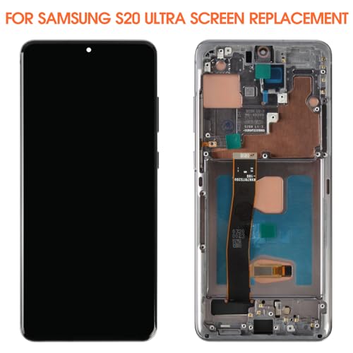 AGCUT OLED for Samsung Galaxy S20 Ultra Screen Replacement for Samsung S20 Ultra 5G LCD Display SM-G988B SM-G988U LCD Digitizer Assembly Grey with Frame+Installation Video (Support Fingerprin) - Image 3