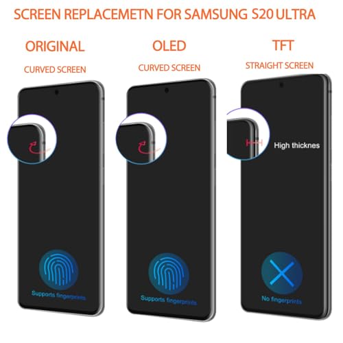 AGCUT OLED for Samsung Galaxy S20 Ultra Screen Replacement for Samsung S20 Ultra 5G LCD Display SM-G988B SM-G988U LCD Digitizer Assembly Grey with Frame+Installation Video (Support Fingerprin) - Image 5