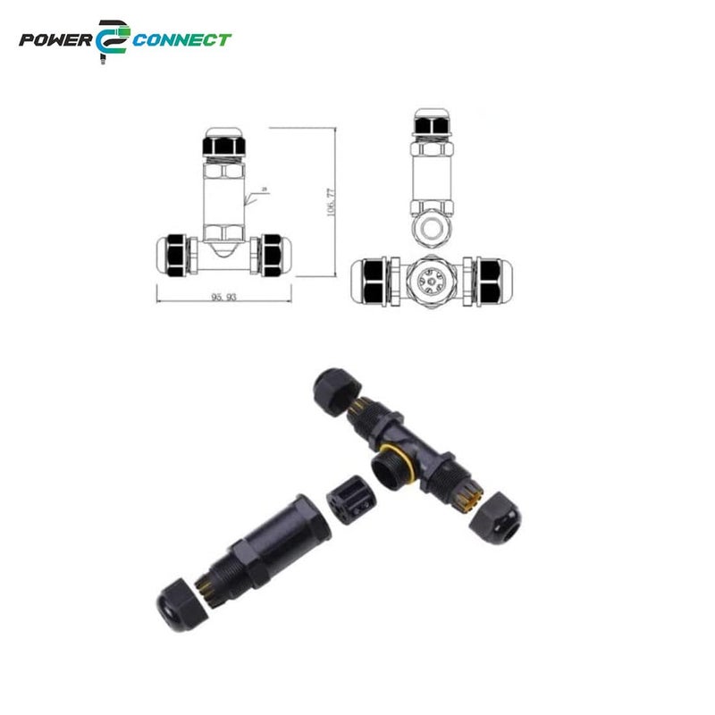 Power Connect IP68 4Pin TShape Connector DurableFinish Waterproof Heat Fire Resistant IP68 TShape Connector 100  - Image 5