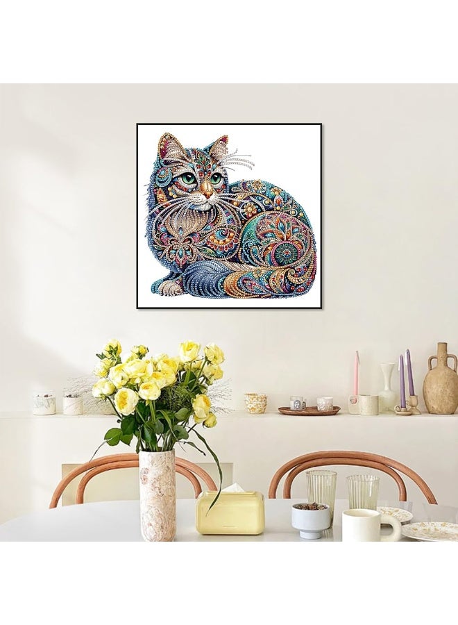 5D Special Shaped Diamond Art Set, Suitable For Beginners And Adult Cats, Diamond Painting Set For Home Wall Decoration Gifts 12 × 12 Inches/30 × 30 Centimeters  - Image 5