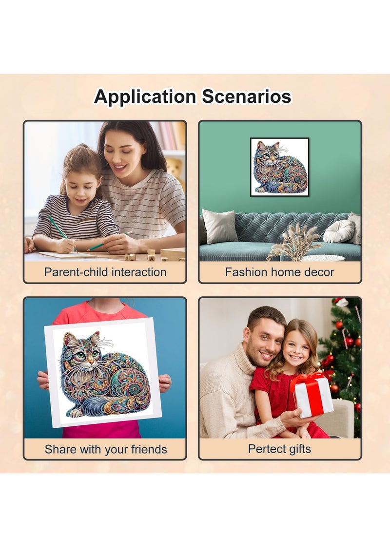 Generic - 5D Special Shaped Diamond Art Set, Suitable For Beginners And Adult Cats, Diamond Painting Set For Home Wall Decoration Gifts 12 × 12 Inches/30 × 30 Centimeters - Image 1