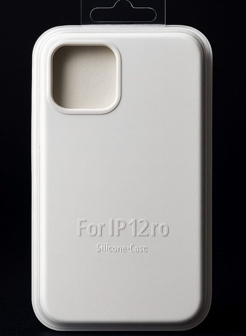 iP 12/12 Pro  Silicone Case – Slim Shockproof Protective Back Cover, Soft & Lightweight, Off White