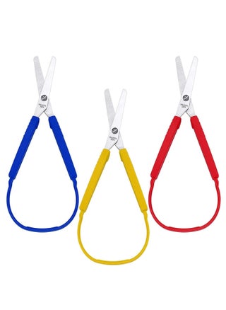 Loop Scissors, Colorful Grip Scissors Loop Handle Self-Opening Scissors Adaptive Cutting Scissors - pzsku/ZEB87DA421C858F6222C0Z/45/_/1683357771/32a2b6e1-f182-4779-a44b-b0d3e44aeafe