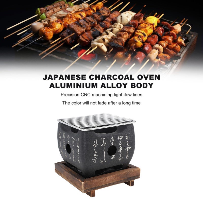 Topyond Japanese Charcoal Grill, Hibachi & Yakitori Grill, Portable Heat-Resistant BBQ Stove, Multi-Functional Fast Heating for Yakiniku, Robata, Indoor/Outoor BBQ Cooking(6.5x5.7in) - Image 4