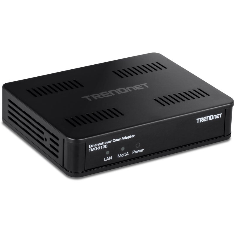 TRENDnet Ethernet Over Coax MoCA 2.5 Adapter, TMO-312C, Backward Compatible with MoCA 2.0/1.1/1.0, RJ-45 Gigabit LAN Port, Supports Net Throughput up to 1Gbps, Support up to 16 Nodes, Black - Image 4