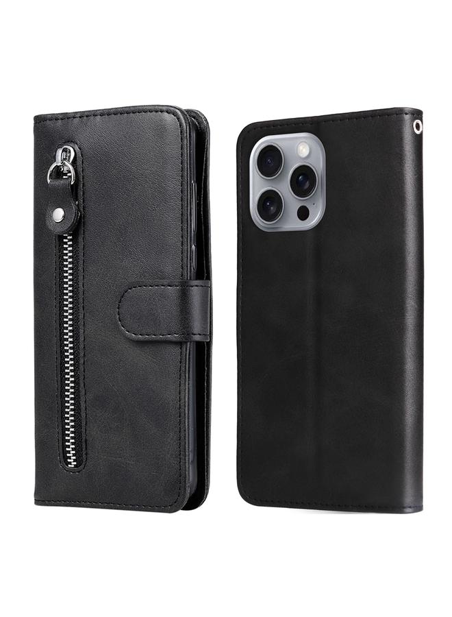S-TOP Case For iPhone 16 Pro Max Fashion Calf Texture Zipper Leather Phone Case - Image 1