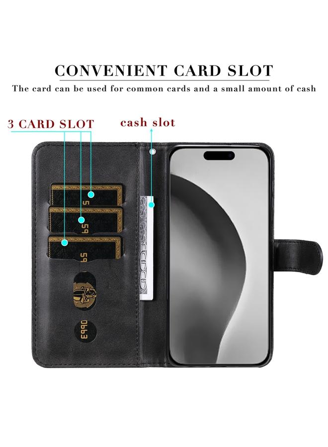 S-TOP Case For iPhone 16 Pro Max Fashion Calf Texture Zipper Leather Phone Case - Image 4