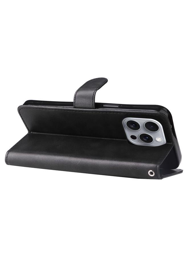 S-TOP Case For iPhone 16 Pro Max Fashion Calf Texture Zipper Leather Phone Case - Image 5