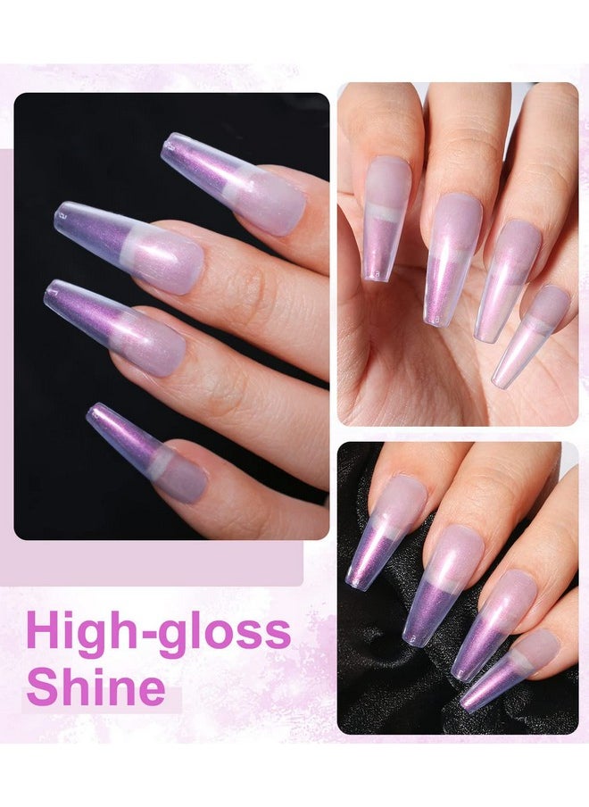 MAJOR DIJIT Gel Nail Polish Jelly Glass Uv Led Gel Polish Natural Girly Colors Pearl Blue Translucent Crueltyfree Nail Lacquer 15Ml0.5Floz  - Image 5