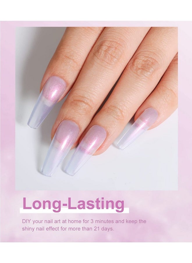 MAJOR DIJIT Gel Nail Polish Jelly Glass Uv Led Gel Polish Natural Girly Colors Pearl Blue Translucent Crueltyfree Nail Lacquer 15Ml0.5Floz  - Image 4