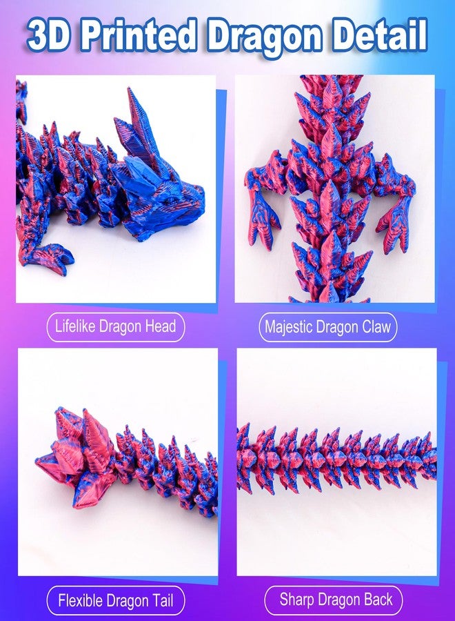 ONEVIVE Easter Dragon Eggs with Dragon Inside 3D Printed, Mystery Dragon Egg Articulated Crystal Fidget Toy for Kids Birthday Surprise Easter Egg Hunt Party Favors(Purple) - Image 3