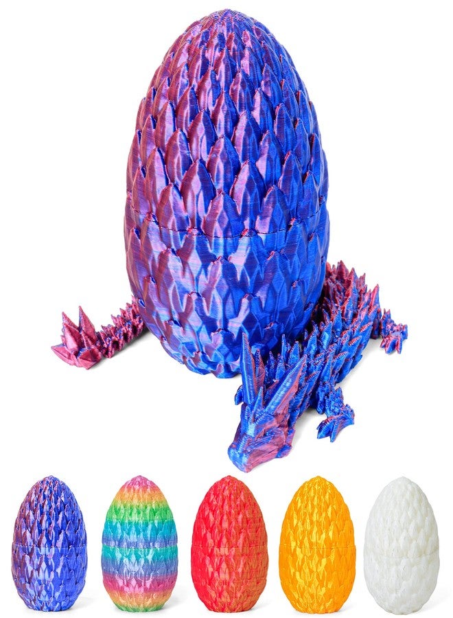 ONEVIVE Easter Dragon Eggs with Dragon Inside 3D Printed, Mystery Dragon Egg Articulated Crystal Fidget Toy for Kids Birthday Surprise Easter Egg Hunt Party Favors(Purple) - Image 1