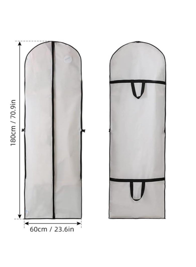 Golden 2 PCS Wedding Gown Cover Dress Garment Clothes Storage Bag Foldable Dampproof Dustproof Washable Wedding Dress Long Dress Bag - Image 2