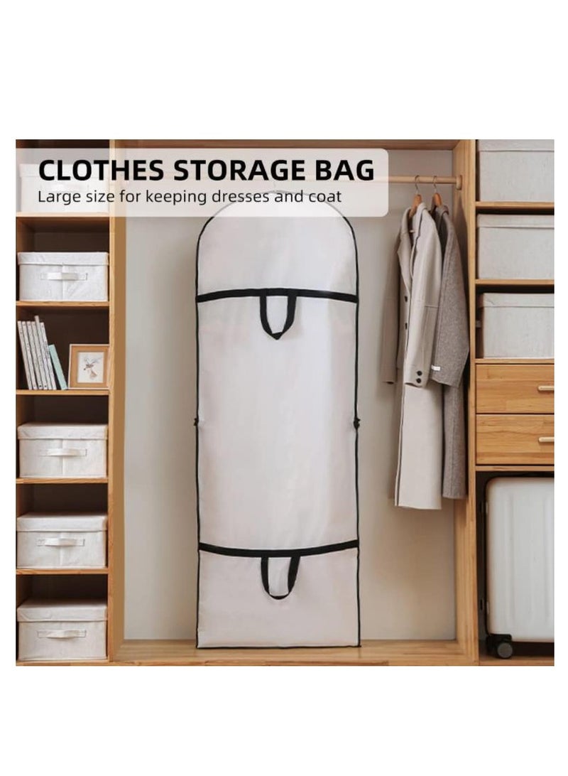 Golden 2 PCS Wedding Gown Cover Dress Garment Clothes Storage Bag Foldable Dampproof Dustproof Washable Wedding Dress Long Dress Bag - Image 4