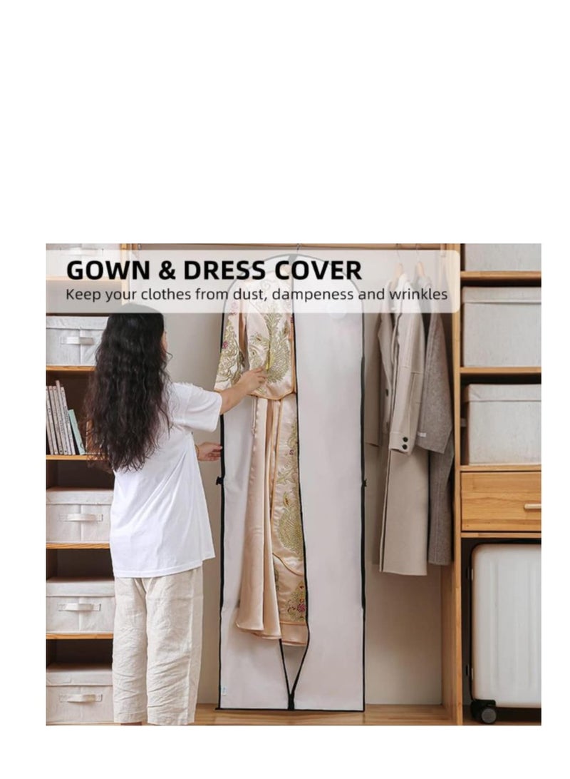 Golden 2 PCS Wedding Gown Cover Dress Garment Clothes Storage Bag Foldable Dampproof Dustproof Washable Wedding Dress Long Dress Bag - Image 3