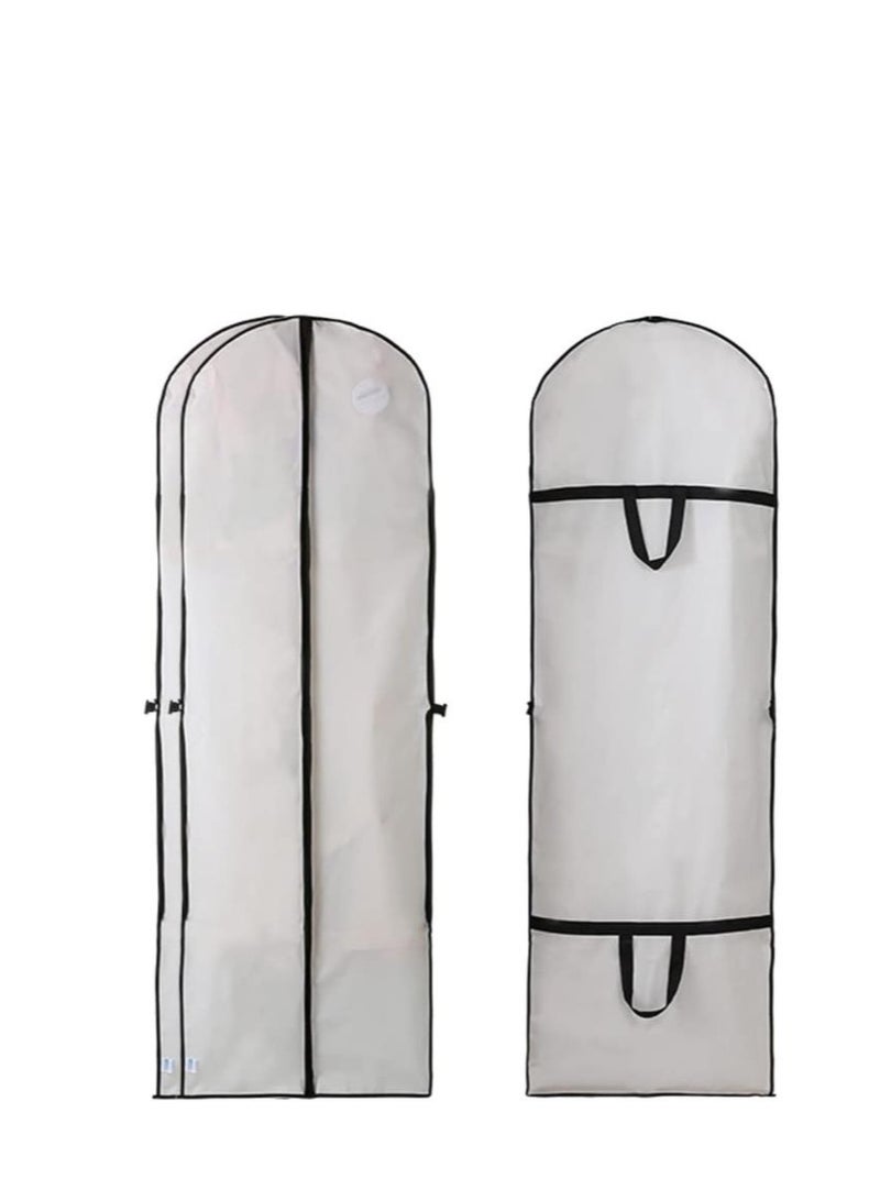 Golden 2 PCS Wedding Gown Cover Dress Garment Clothes Storage Bag Foldable Dampproof Dustproof Washable Wedding Dress Long Dress Bag - Image 1
