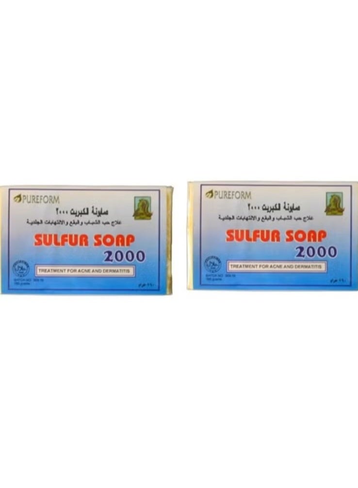 بيورفورم صابون الكبريت 2000، 160 جرام، 2 قطعة - Image 1