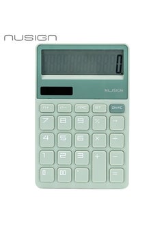 Deli DELI ENS042 NUSIGN Desktop Calculator | 12 Digits | Solar & LR44 Battery Dual Power | Assorted Colors (White/Green/Pink) | Ideal for Office, School & Home Use  - Image 2