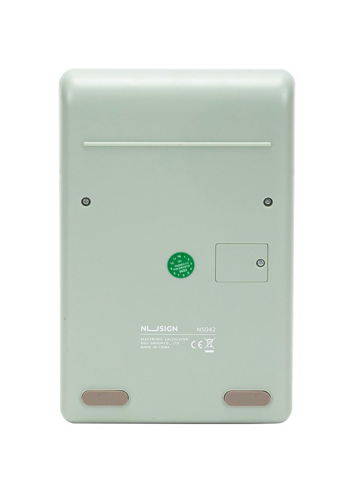 Deli DELI ENS042 NUSIGN Desktop Calculator | 12 Digits | Solar & LR44 Battery Dual Power | Assorted Colors (White/Green/Pink) | Ideal for Office, School & Home Use  - Image 5