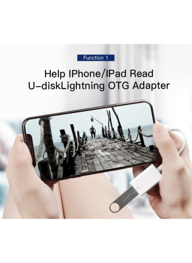 يسيدو - GS10 بلاستيك لقارئ بطاقات ذاكرة فلاش USB من Lightning إلى محول USB OTG لأجهزة iPhone - Image 1
