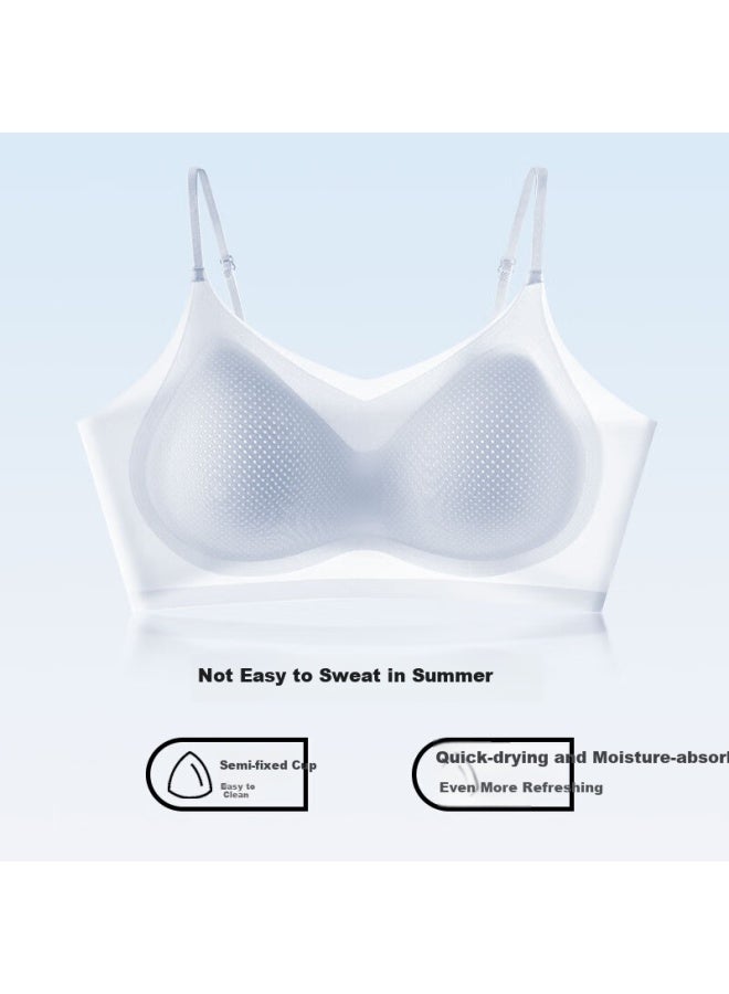 Liberal Free Series Women's Bra Underwear Bra 7a Antibacterial Summer Ice Silk Cool Feeling Seamless Vest-style Air-conditioned Clothing Breathable Adjustable - Image 2