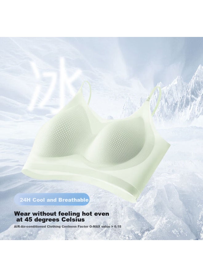 Liberal Free Series Women's Bra Underwear Bra 7a Antibacterial Summer Ice Silk Cool Feeling Seamless Vest-style Air-conditioned Clothing Breathable Adjustable - Image 1