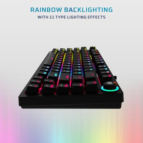 EvoFox Katana X2 TKL Mechanical Gaming Keyboard | 3‑Pin Replaceable Clicky Blue Switches, Dynamic Backlighting, All Keys Anti‑Ghosting, Volume Knob, Copilot, Xbox Gamebar, Screenshot & More (Black) - Image 5