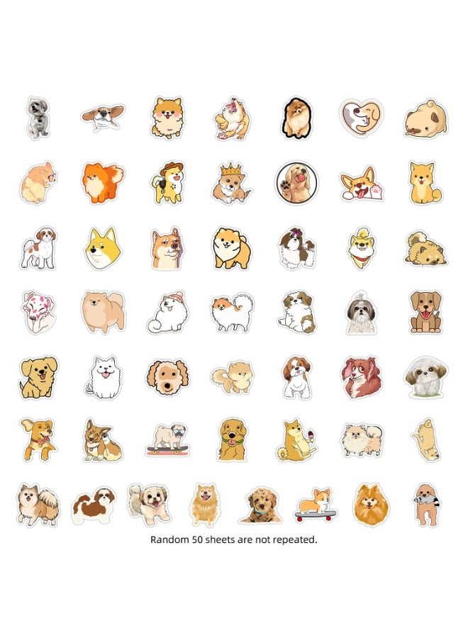 قوس قزح أورينبو 50 قطعة من ملصقات الكلاب اللطيفة للأطفال ملصقات الجراء المقاومة للماء لزجاجة المياه والكمبيوتر المحمول وديكور الكلاب هدايا الحفلات للأولاد والبنات - Image 2