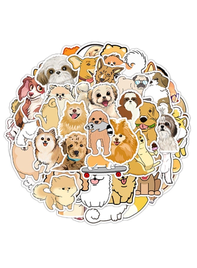 قوس قزح أورينبو 50 قطعة من ملصقات الكلاب اللطيفة للأطفال ملصقات الجراء المقاومة للماء لزجاجة المياه والكمبيوتر المحمول وديكور الكلاب هدايا الحفلات للأولاد والبنات - Image 1