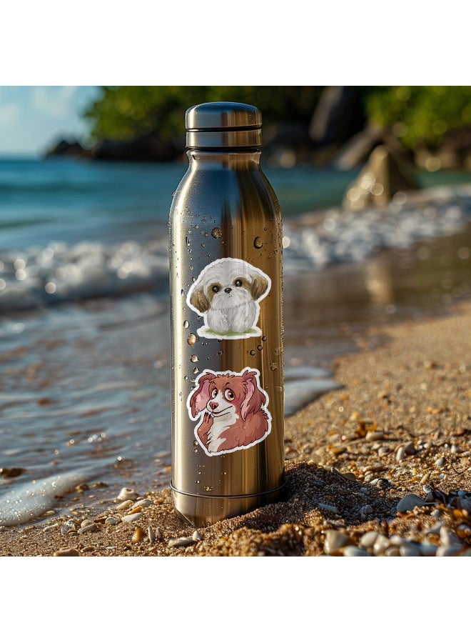 قوس قزح أورينبو 50 قطعة من ملصقات الكلاب اللطيفة للأطفال ملصقات الجراء المقاومة للماء لزجاجة المياه والكمبيوتر المحمول وديكور الكلاب هدايا الحفلات للأولاد والبنات - Image 5