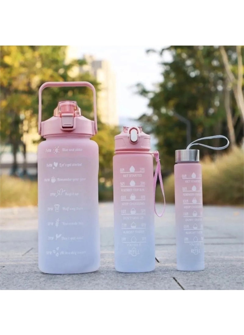 Tamu Motivational Set of 3 Water Bottle Water Bottle Water Bottle 2LT+900ML+600ML Tritan Gym Water Bottle Water Bottle  - Image 2