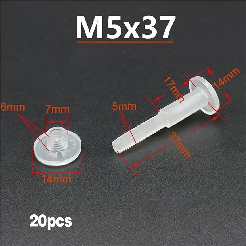 100PCS Butt Screw Plastic Buckle/Photo Album Lock Binding(M5X37) - Image 2