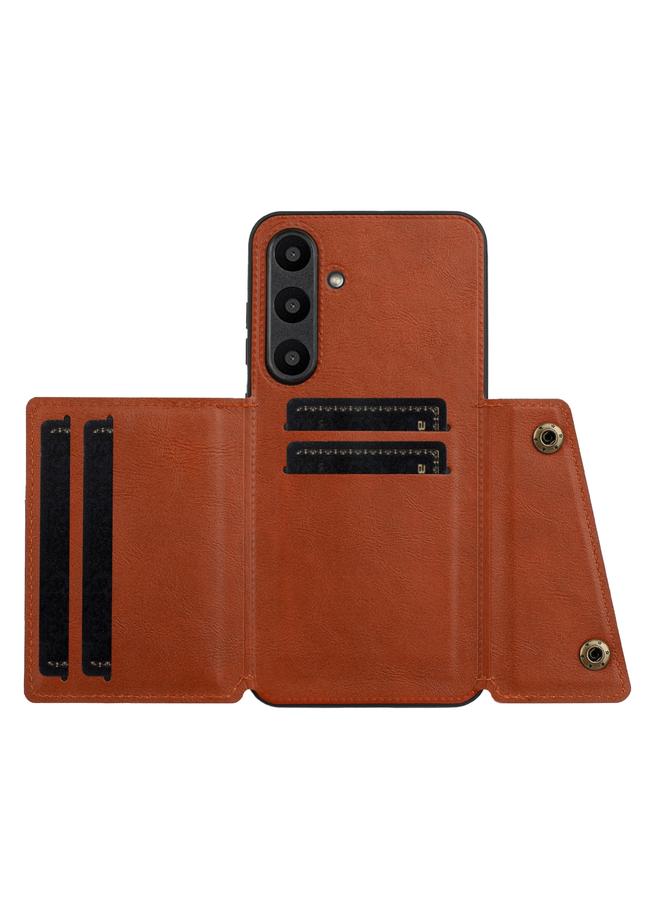 S-TOP Case For Samsung Galaxy S24 FE 5G Double Buckle Card Slots Magnetic Phone Case - Image 3