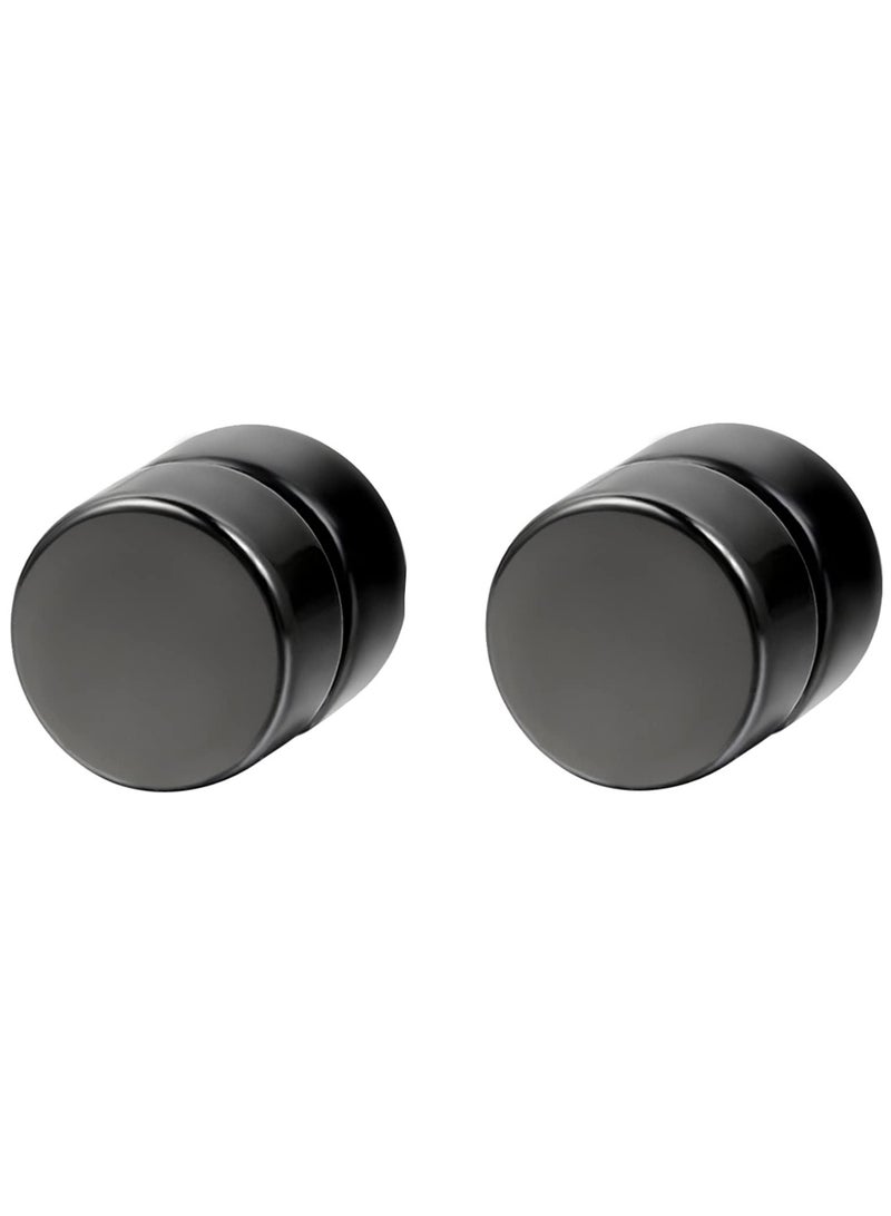 Julia Store Men's Women Punk 6mm Stainless Steel Black Magnetic Non-piercing Clip Cheater Stud Earrings By Julia Store  - Image 1