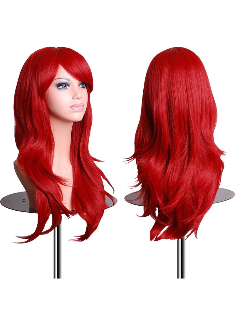 EmaxDesign - EmaxDesign Wigs 28 inch Wavy Curly Cosplay Wig With Wig Cap and Comb (Red) - Image 1
