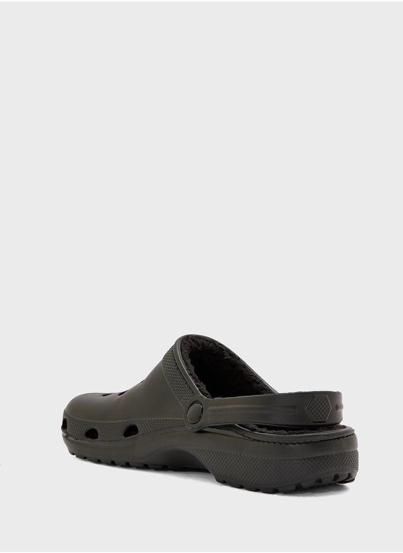 Truffle Fur Strap Crossover Flat Sandal  - Image 2