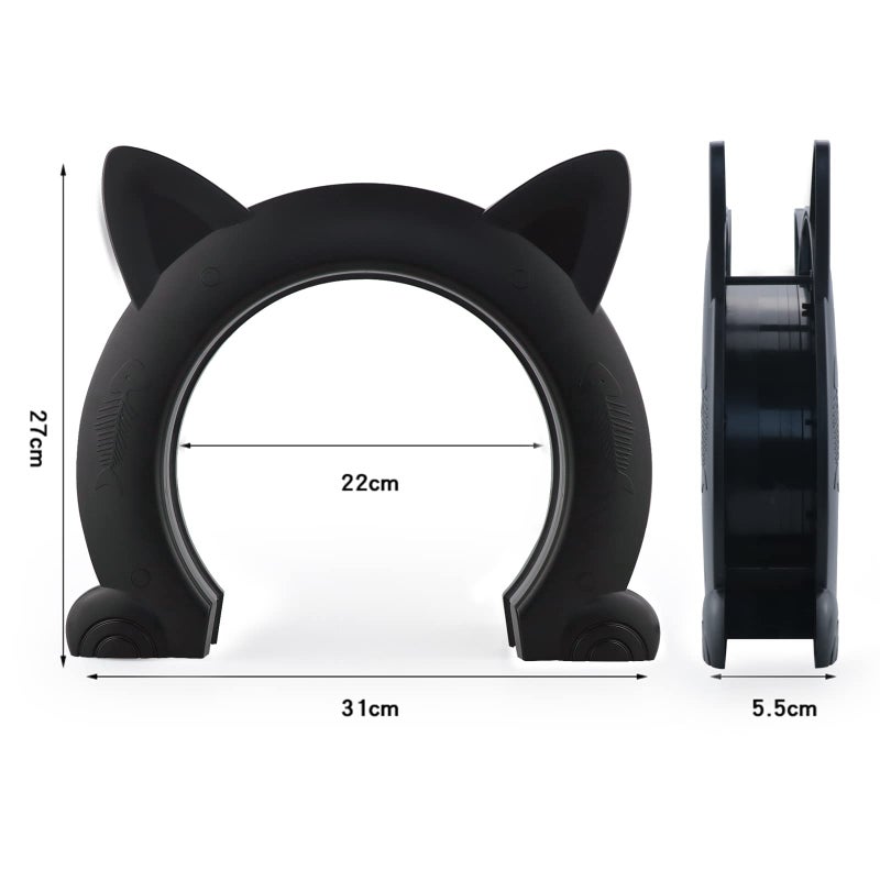 Wordcam Large Cat Door Interior Door, XL Indoor Cat Door, Pet Doors for Cats, Kitties and Small Dogs (Black) - Image 3