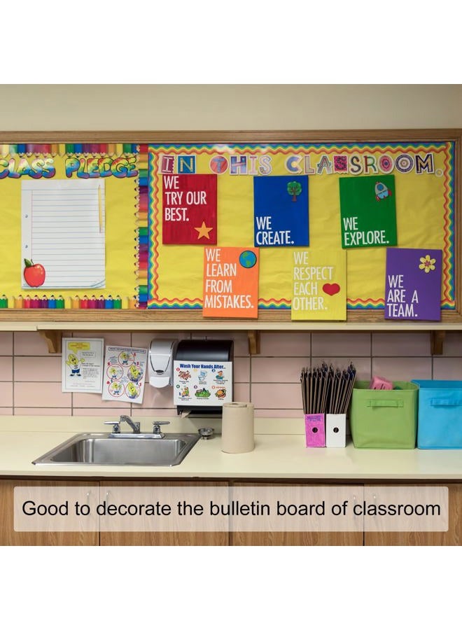 PATIKIL 2.24" x 32.8Ft Bulletin Board Border,Scalloped Trim Strips Wall Decor for Locker Classroom Cork Poster Black Board White Chalkboard, Red - Image 5