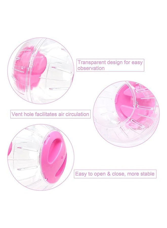 Neostyle Hamster Exercise Ball, Hamster Cage Accessories Transparent Hamster Sports Ball Running Hamster Wheel(Pink)  - Image 2