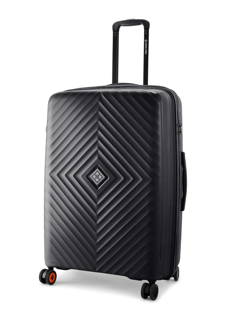 nasher miles Nasher Miles Antwerp Hard-Sided Polypropylene Check-in Luggage 28 inch | 75cm TSA Lock 8 Wheels & Expander Large Trolley Bag for Travel | Suitcase (Black)  - Image 1