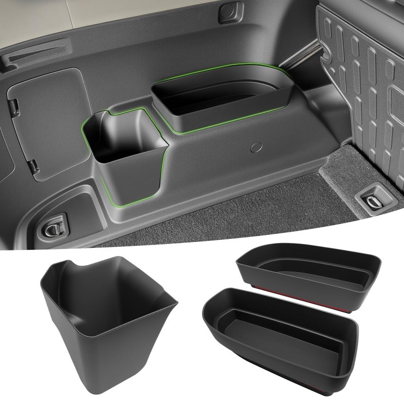 Qyebbk Trunk Organizer for 2010-2024 Toyota 4Runner 5-Seat 2nd Row(NOT Fit 7-Seat 3rd Row), Rear Trunk Storage Box Bin Cargo Tray for 10-24 4 Runner Interior Accessories(3Pcs Trunk Organizer) - Image 1
