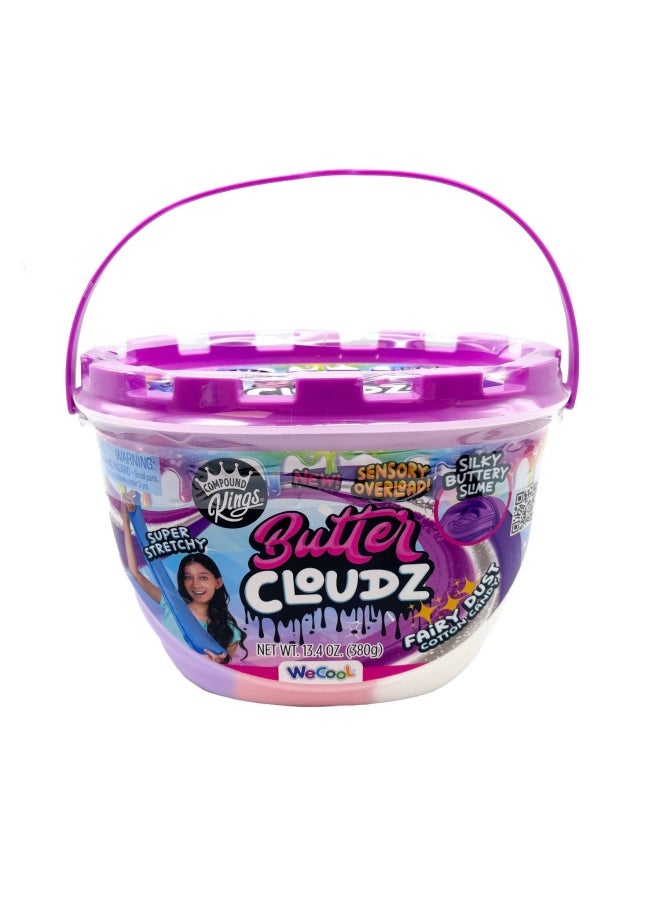 WeCool Compound Kings Butter Cloudz Fairy Dust Cotton Candy Scented Slime in a Tub (380 g)  - Image 1